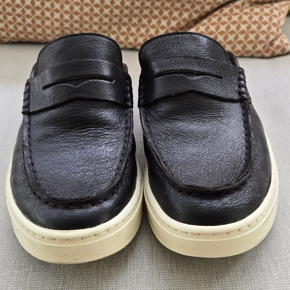 Sofft Black Leather Slip-On Loafers with Cream Soles - Picture 2 of 5